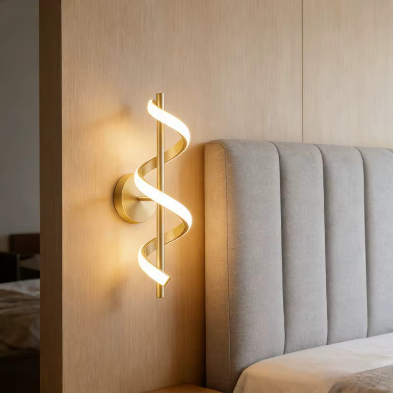 L-MANG Moderne Wandleuchte in Weiß aus Aluminium und PVC mit spiralförmigem Design, dimmbar, Warmweiß - Bild 2