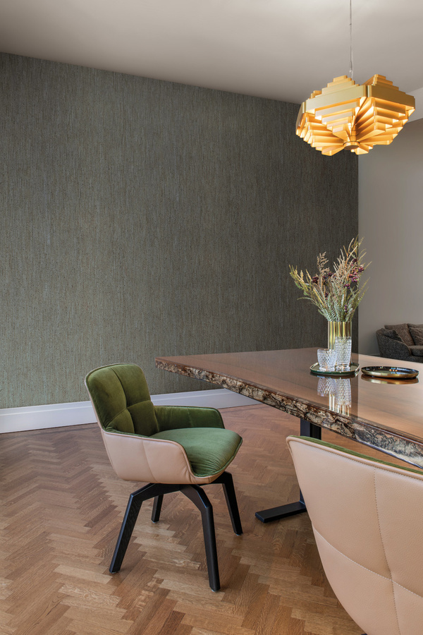 Omexco Wallpaper Enhance CAS53 abstrakte Vlies Tapete mit Kork in Blau Grün Grau matt gestreift modern - Bild 1