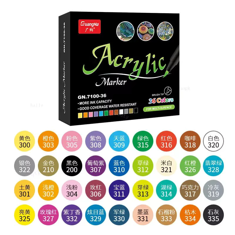Acrylmarker Set mit 12 bis 60 Farben für DIY-Projekte auf Stoff, Leinwand, Stein, Metall und Keramik - Bild 4