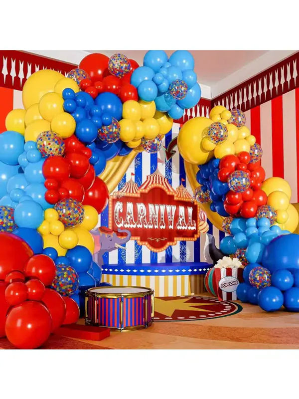 Potdemiel 130-teiliges Zirkus-Ballon-Bogen-Set in Mehrfarbig für Karneval, Geburtstag und Babyparty - Bild 3