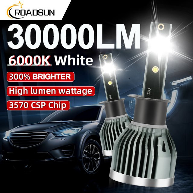 Roadsun H1 Auto-LED-Scheinwerfer mit 30000LM, 3570 CSP-Chips und Turbo-Lüfter - Bild 1