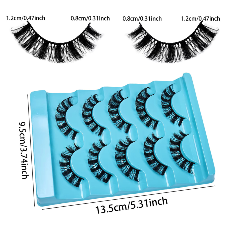 JIEFUXIN Falsche Wimpern, 5 Paar, synthetische Fasern - Bild 3