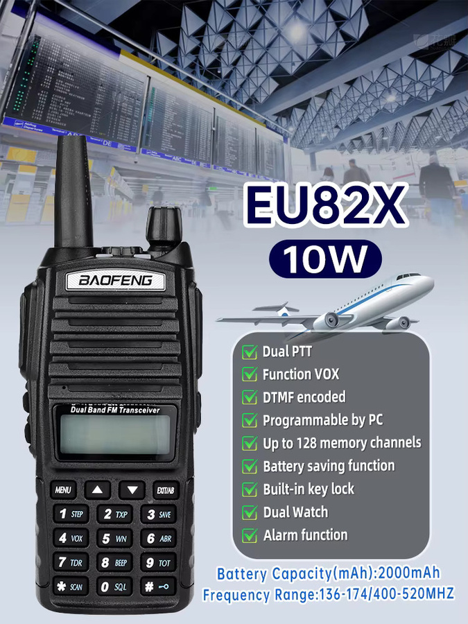 Baofeng UV-82X Dualband Walkie Talkie Transceiver mit 10 W Leistung in Schwarz - Bild 6