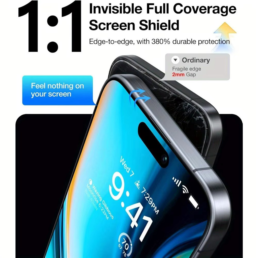 DIXSG 4-in-1 Anti-Spionage-Displayschutzfolie und Kameraobjektivglas Set für iPhone 11 bis iPhone 17 Pro Max, transparent - Bild 4