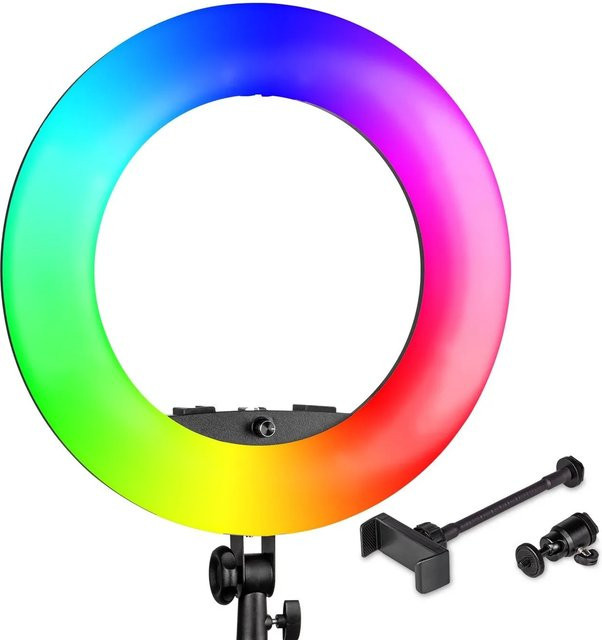 Walimex Pro LED Rainbow Ringleuchte RGB Ringlicht 60W Multicolour Schwarz - Bild 1