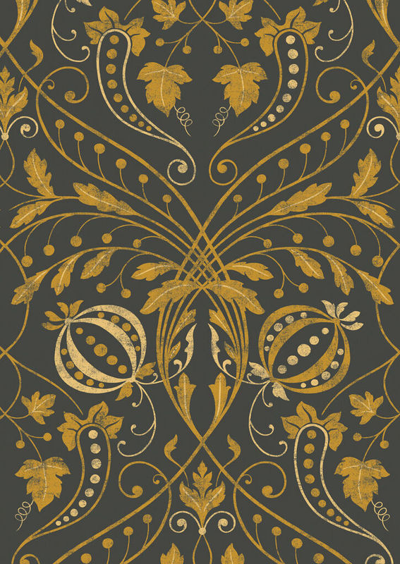 Lewis & Wood Tapete Chateau Tortoiseshell in Gold mit floralem Design - Bild 2