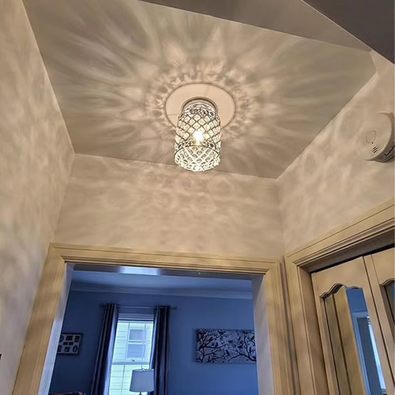 Moderne Kristall-Deckenleuchte von LINCCW in Silber mit E27 Fassung, max. 60 W, für Wohnzimmer, Schlafzimmer und Flur - Bild 2