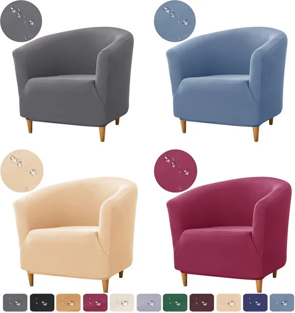 WANERQU Stretch Club Stuhl Abdeckung Wasserabweisend Einfarbig für Arc Sofas und Sitzmöbel - Bild 1