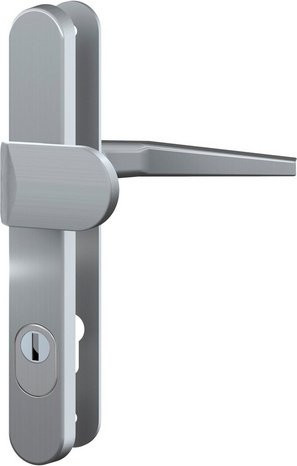 BASI Schutzbeschlag ES0 ZA Schmalrahmenschild Rund aus Aluminium in Silberfarben - Bild 1
