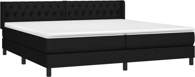 vidaXL Boxspringbett mit Matratze Schwarz, Hybrid-Bett mit Taschenfederkern aus Stoff und Lärchenholz, B/T/H: 200 x 200 x 78 cm - Bild 1