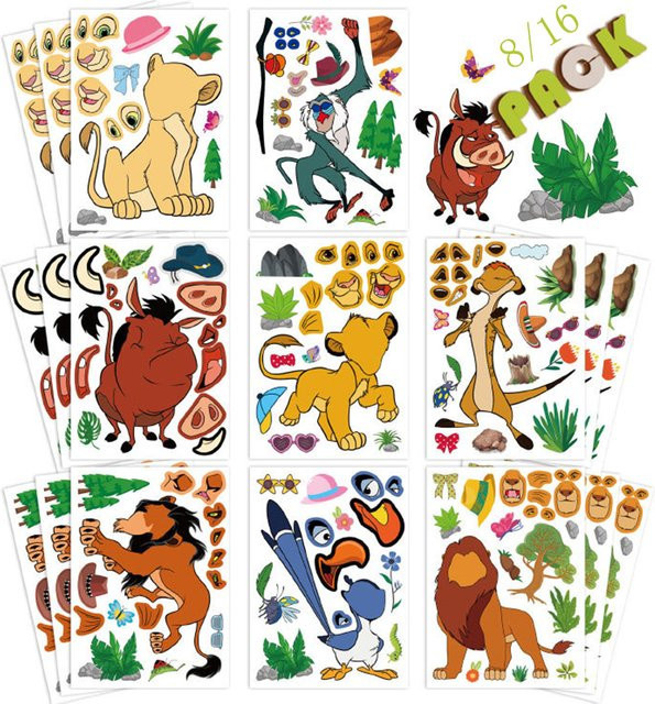 Disney Der König der Löwen Puzzle-Aufkleber, Kinder DIY Zusammenbau-Puzzle-Aufkleber - Bild 1
