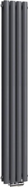 Emke Röhrenheizkörper Oval Anthrazit Doppellagiger Paneelheizkörper für Warmwasserbetrieb 678W B: 180 cm, H: 24 cm - Bild 1