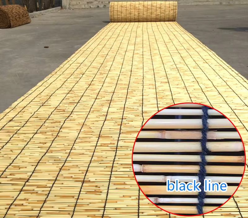 Maßgefertigte Strohrohr-Vorhänge als Außen-Sonnenschutz für Decken, Wände, Trennwände und Zäune, Farbe: Beige oder Schwarz, Breite: 100 cm, Höhe: 100 cm - Bild 2