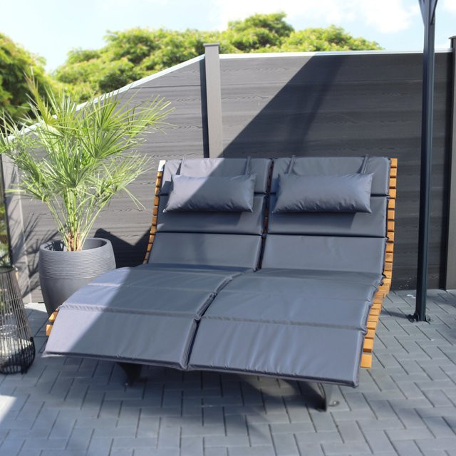 HOME DELUXE Taiga Auflage für Wellenholzliege, quadratisch, wetterfest und UV-beständig - Bild 1
