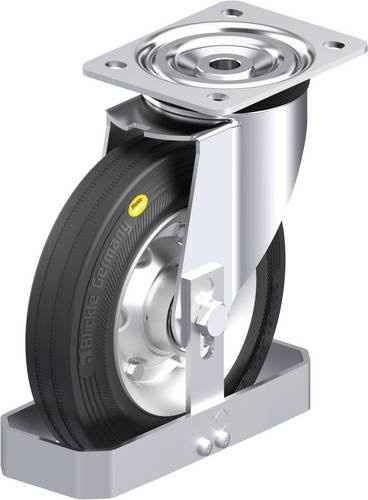 Blickle Stahlblech-Lenkrolle L-RD 200K-FS in Schwarz und Grau mit 200 mm Rad-Durchmesser und 350 kg Tragfähigkeit - Bild 1