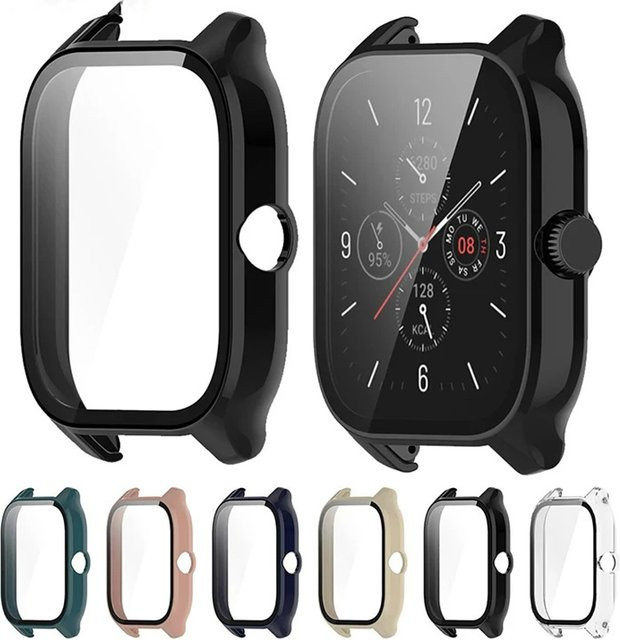 Schützendes Glasgehäuse in Grün für Amazfit GTS 4 und GTS 4 Mini mit Displayschutzfolie - Bild 1