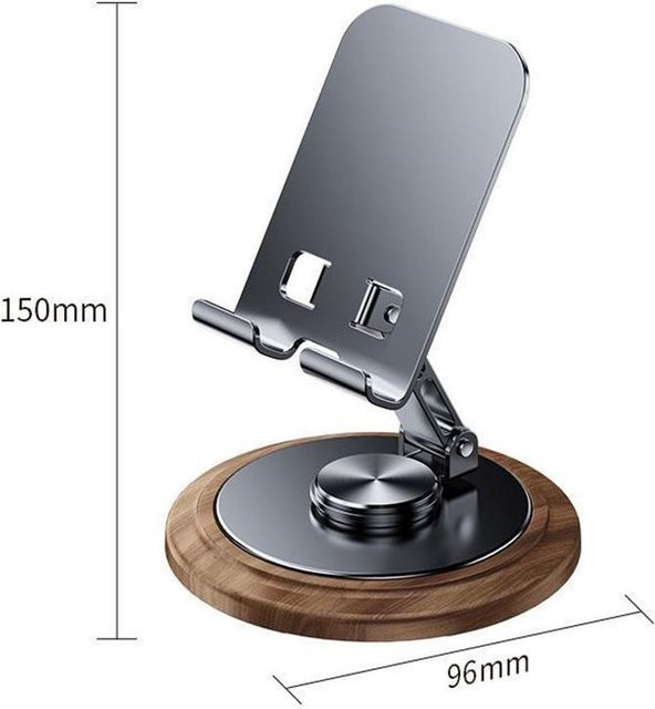 Mango Event 360 Grad Metall Schreibtisch Handyhalter und Tablet Ständer in Silber, Einstellbarer Desktop Halter für iPhone, iPad und Xiaomi - Bild 1