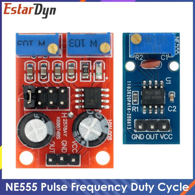 Estardyn NE555 Signalgenerator Modul mit einstellbarer Pulsfrequenz und Tastverhältnis 10kHz - 200kHz für Rechteckwellen in Blau - Bild 1