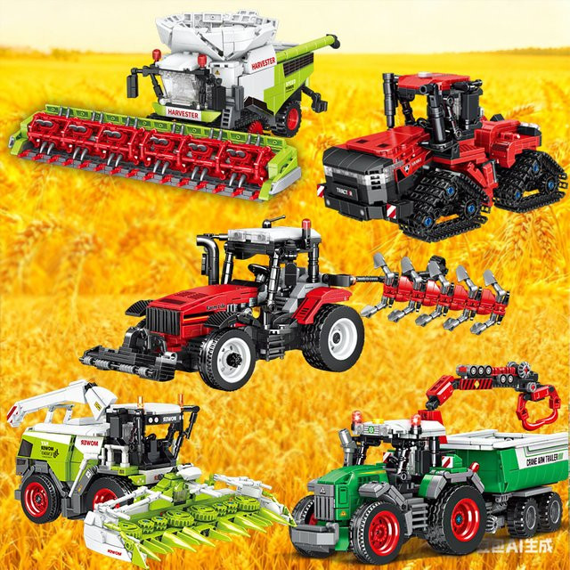 SLUBAN Bauerntraktor mit Anhänger, Baustein-Set, Fahrzeuge - Bild 1