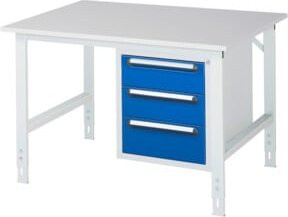 Rau Arbeitstisch Tom KM06 höhenverstellbar in Grau und Weiß, B/T/H: 125 x 100 x 76-108 cm - Bild 1