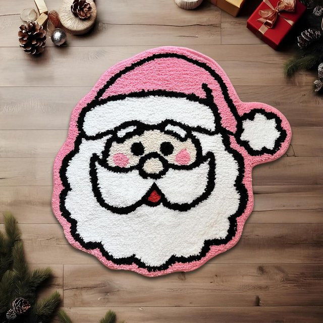 VIKAMA Weihnachtsmann Weihnachtsbaum Teppich, rutschfeste und saugfähige Fußmatte in Multicolour, B/T: 60 x 40 cm - Bild 1