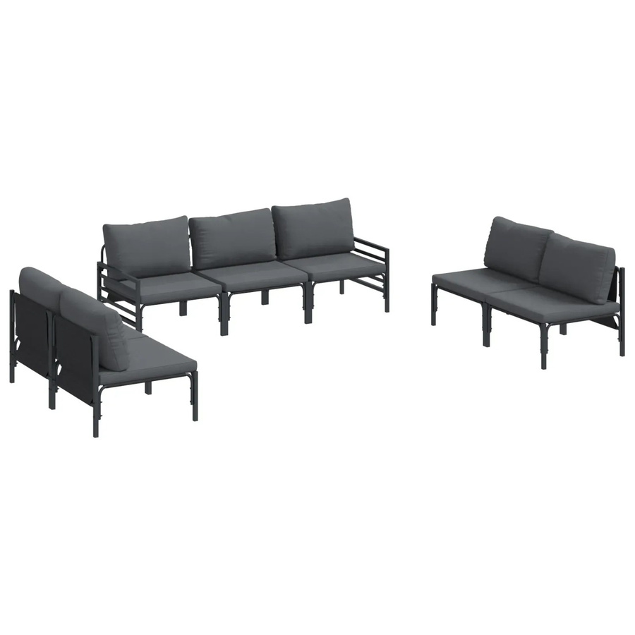 7-teiliges vidaXL Garten-Sofa-Set aus Stahl in Anthrazit - Bild 2