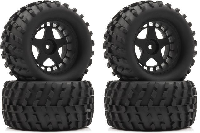 RCXAZ Crawler Truck Reifen, 80 mm Gummireifen, Schwarz - Bild 1
