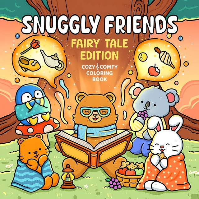 SNUGGLY FRIENDS Malbuch für Erwachsene mit einfachen Mustern in Multicolour - Bild 1
