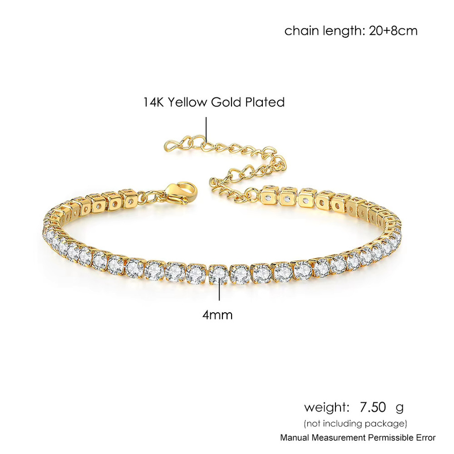 ZHOUYANG Fußkettchen, Gold, Zirkonia, Kristall, Damen - Bild 4