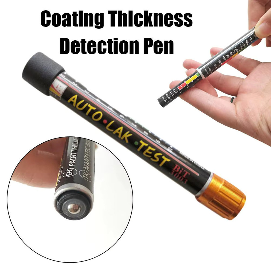 Autolack Dicke Tester Stift mit magnetischer Spitze und Skala Anzeige in Gelb zur Überprüfung der Lackbeschichtung - Bild 2