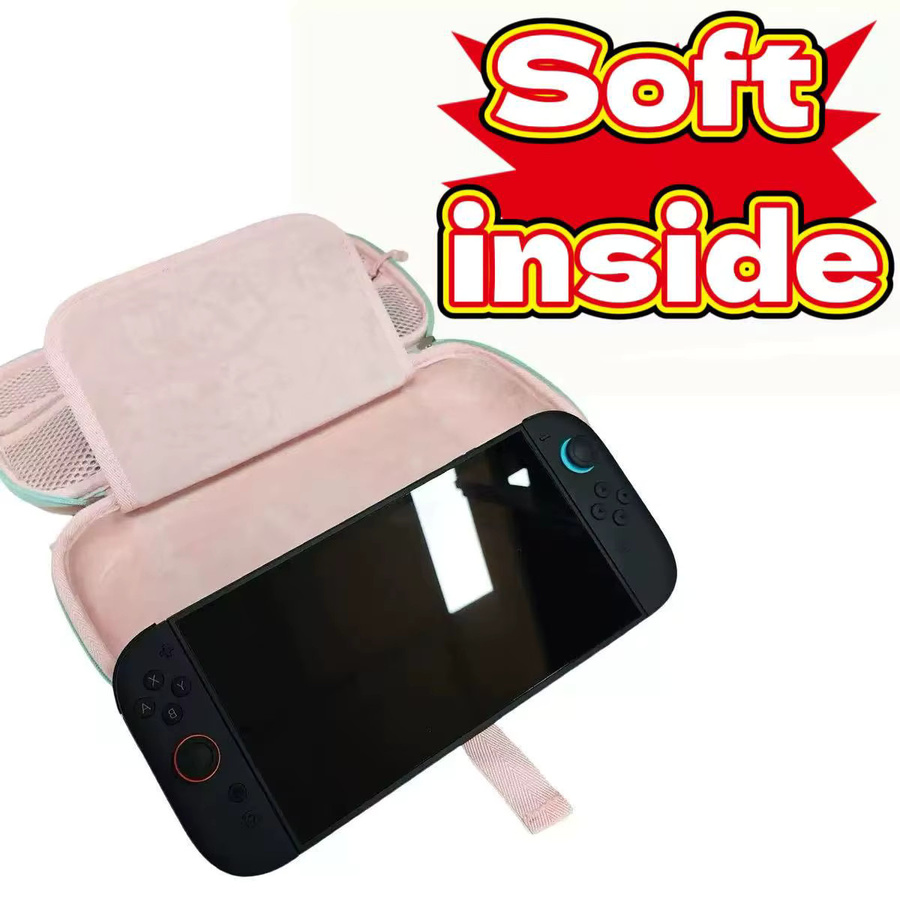 Aufbewahrungstasche für Nintendo Switch 2 in Pink mit Fleece-Innenfutter und kratzfestem Design - Bild 2