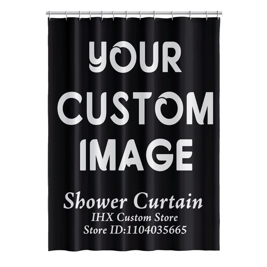 IHX Individueller Duschvorhang aus Polyester, Wasserdicht und Blickdicht mit Haken, Farbe: Nature, B: 180 cm, H: 180 cm - Bild 3