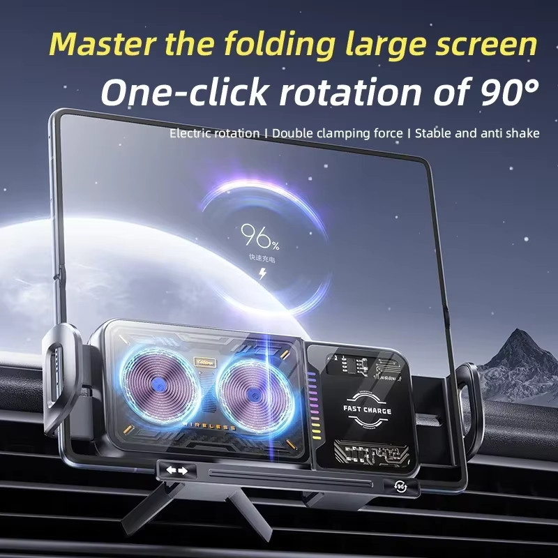 Samsung Kabellose Schnellladehalterung für Auto Luftauslass oder Armaturenbrett, Schwarz, Passend für Samsung Galaxy Z Fold 7/6/5/4 und Z Flip 7/6/5/4 - Bild 4