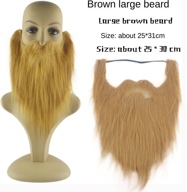 DIY Kostüm Bart Lang Flauschig, Cosplay Kostüm Requisiten, Braun, Zubehör - Bild 1