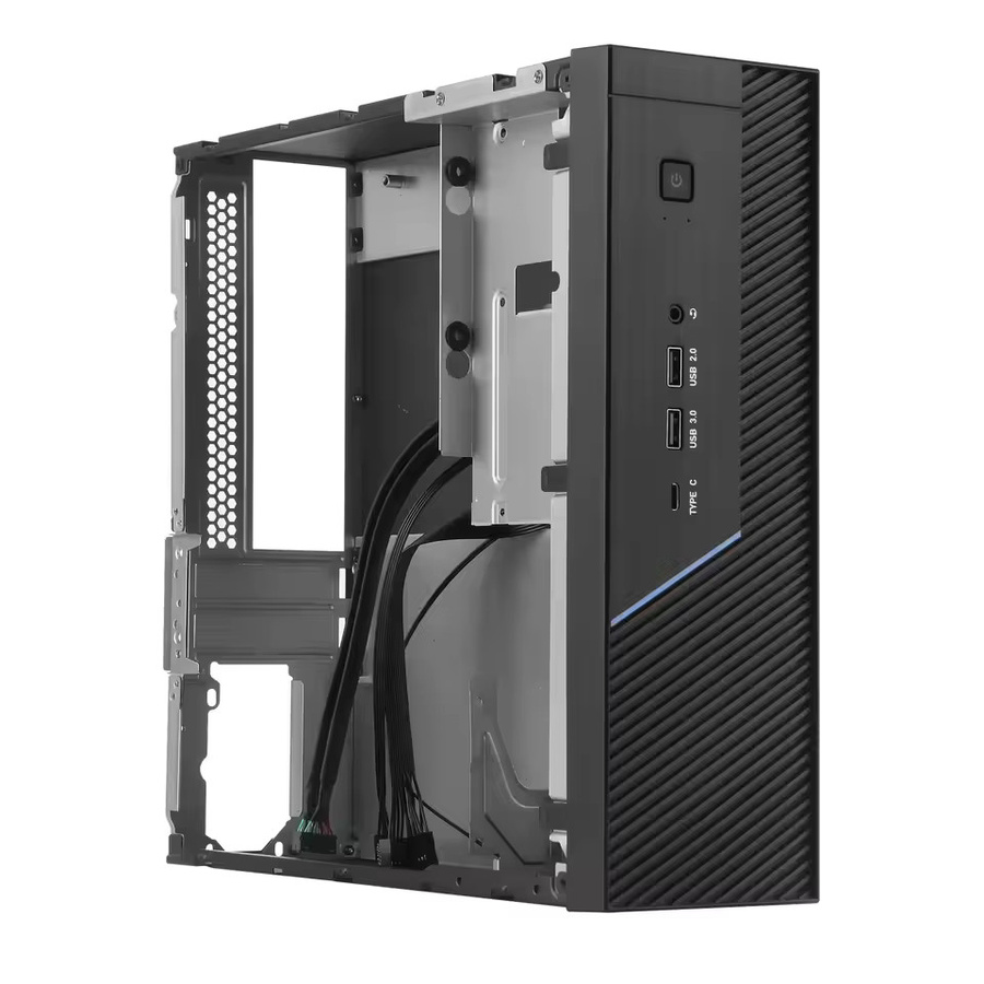 T.F.SKYWINDINTL Chassis Mini Desktop-HTPC-Gehäuse in Schwarz mit Unterstützung für M-ATX-Motherboards und 1U-Netzteil, Volumen: 8,3 l - Bild 2