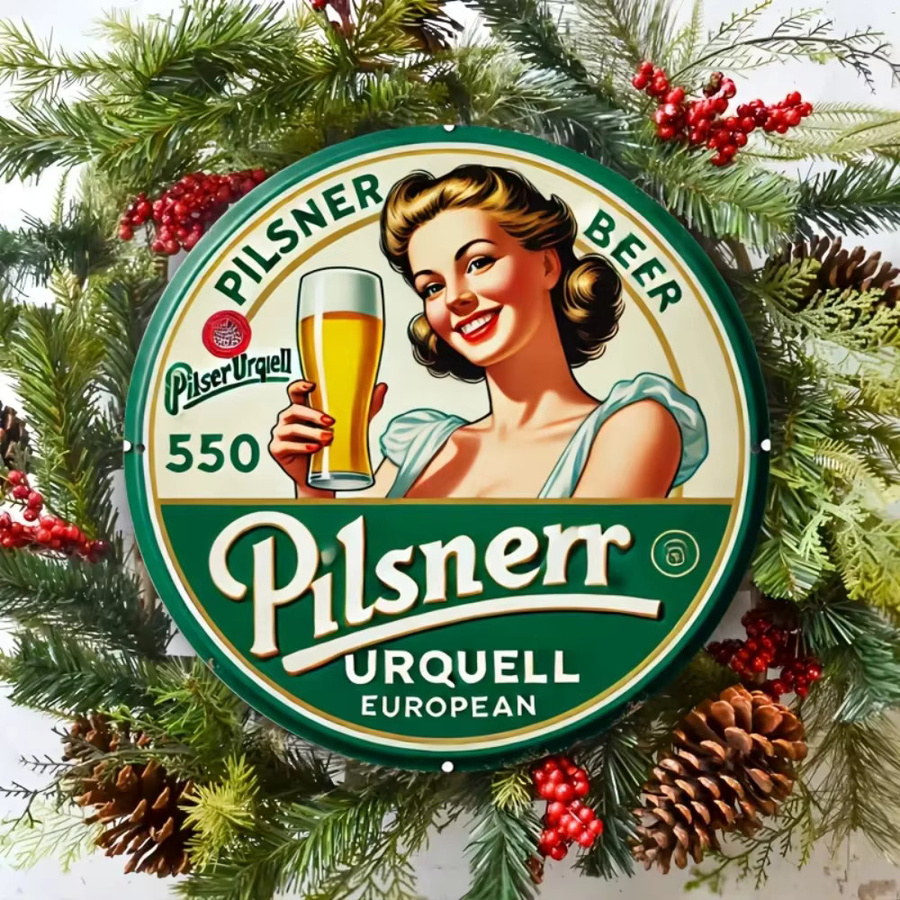 Pilsner Urquell Vintage Blechschild CIFBUY Retro Aluminium Wandkunst B/H: 20,32 x 20,32 cm Multicolour - Bild 4