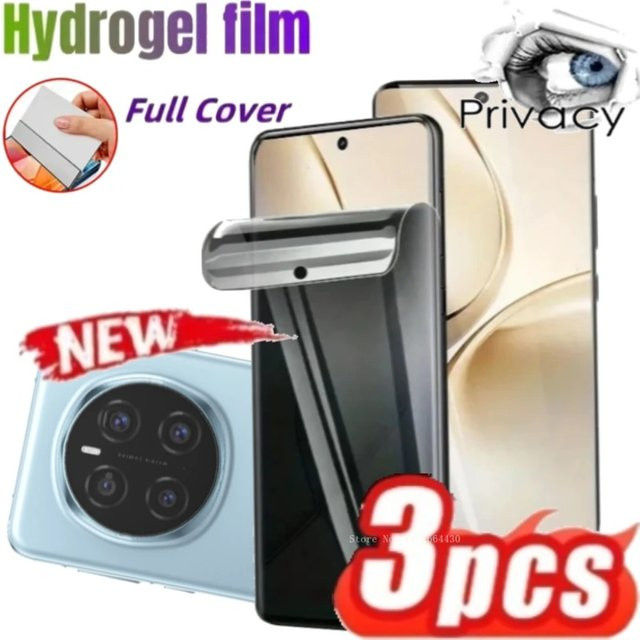 3 Stück Anti-Spy Hydrogel Displayschutzfolien für Honor Magic 7 Pro 6 5G und Honor Magic 6 5G Lite, Peeping Prevention Soft Film, transparent - Bild 1