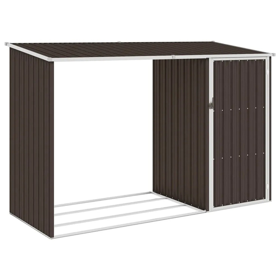vidaXL Garten Brennholzlager aus verzinktem Stahl in Braun B/T/H: 245 x 98 x 159 cm - Bild 2