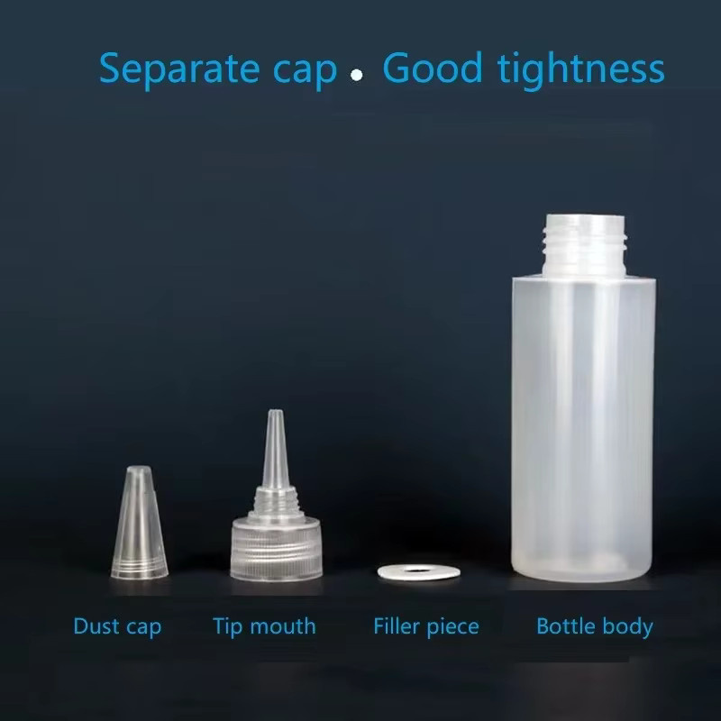 10 Stück Leere Kunststoff Klebeflaschen aus PE mit Schraubdeckel, transparente Squeeze-Flaschen für Tinte, Öl und Pigmente, Volumen: 30-100 ml - Bild 2
