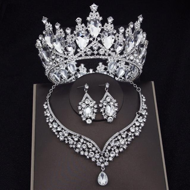 Wucifang Jewelry Schmuck-Set, Kristall, Silber, Damen - Bild 1
