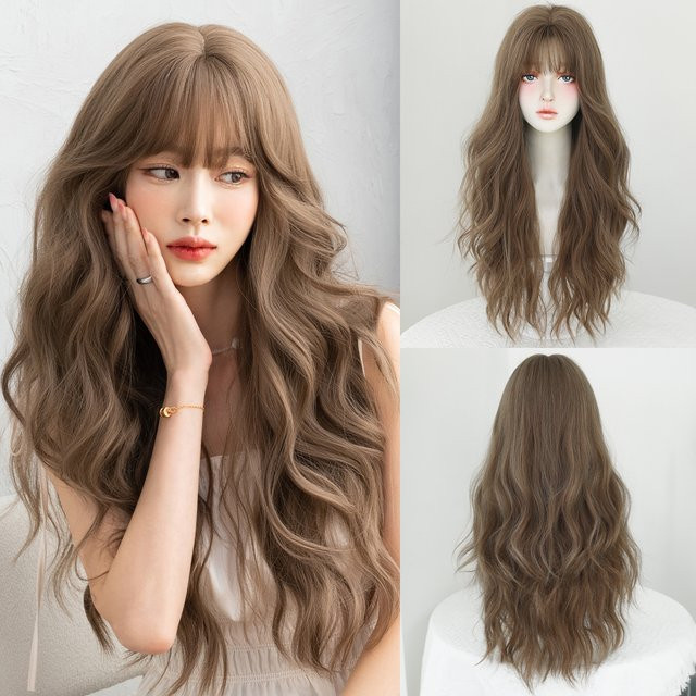 7JHH WIGS Perücke, Wasserwellen, Honigbraun, Damen - Bild 1