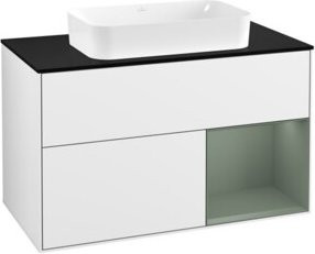 Villeroy & Boch Waschtischunterschrank Finion mit Abdeckplatte in Weiß lackiert, Breite: 100 cm, Tiefe: 50,1 cm - Bild 1