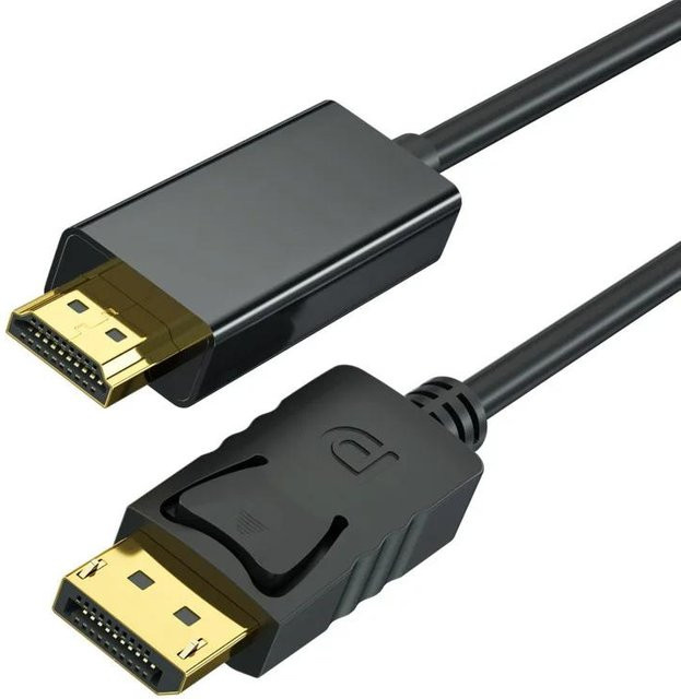 Meiteai DisplayPort auf HDMI Kabel 4K Video-Audio-Adapter in Schwarz mit 1,8 m Länge - Bild 1