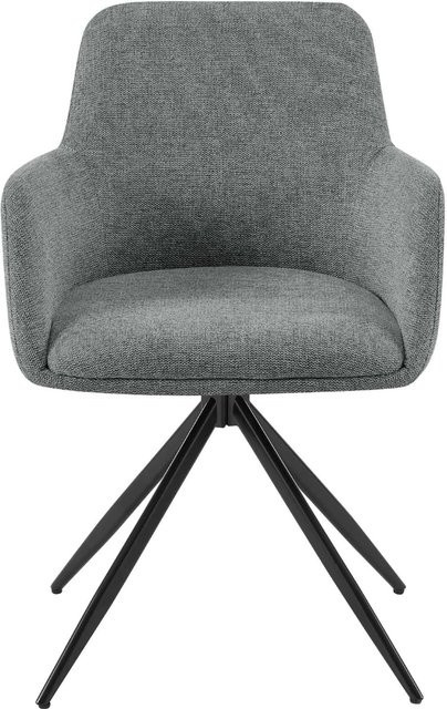 2er Set Esszimmerstühle DELUKE PELON in Grau aus Stoff und Metall, B/T/H: 56 x 62 x 81 cm - Bild 1
