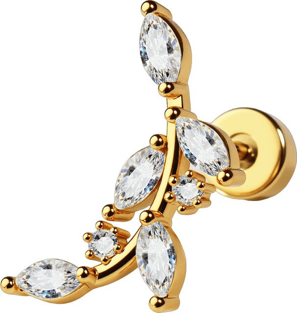 eMeition Ohrringe Edelstahl, Kristall Zirkonia, Gold, Damen - Bild 1