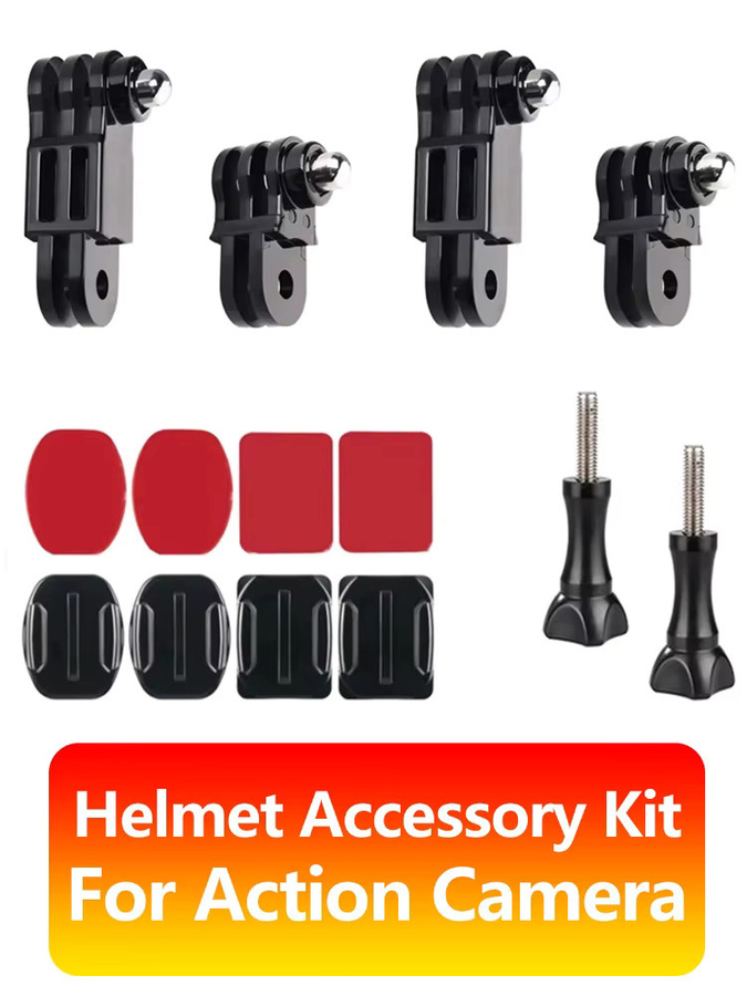 Selbstklebendes Helm-Zubehör-Set mit Aufkletern zur Erweiterung der Armhalterung für GoPro, SJCAM, Insta360, AKASO und DJI Osmo Action-Kameras in Schwarz - Bild 3