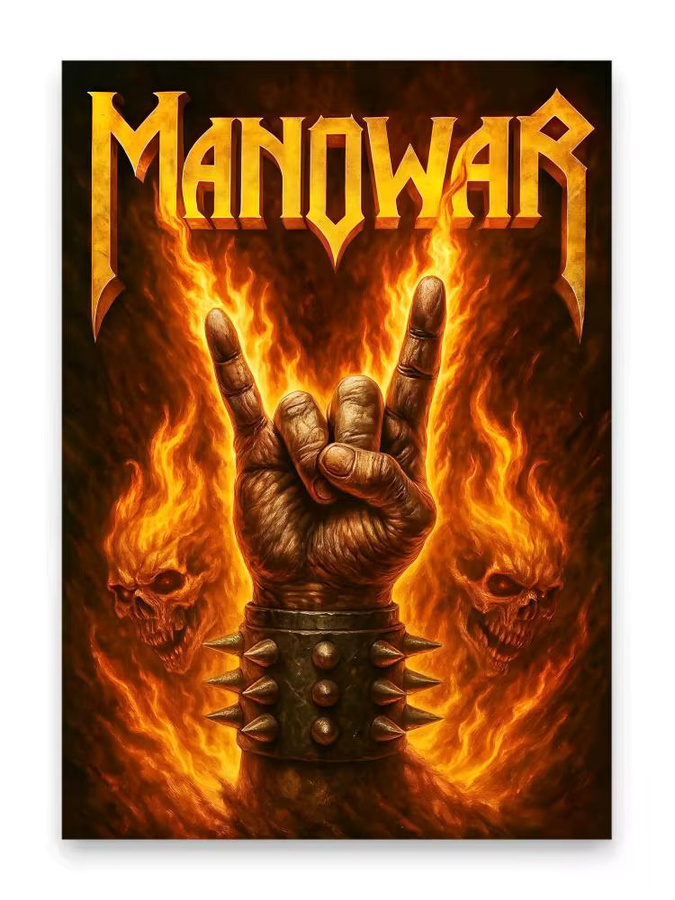 Manowar Heavy Metal Band Wandkunst Aufkleber, wasserfester selbstklebender Wandbehang in Schwarz und Multicolour, B: 20,0 cm, H: 15,0 cm - Bild 5