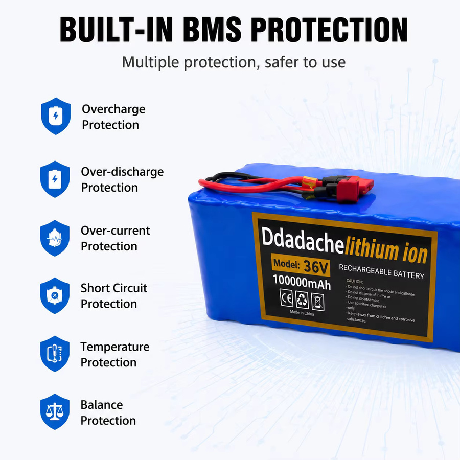 Ddadache 18650 Akkupack 10S4P Lithium-Batterie 36V 100Ah in Blau für Elektroroller und E-Fahrzeuge - Bild 3