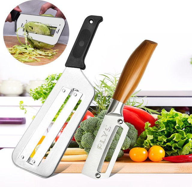 Edelstahl-Gemüseschneider und -Schäler in Silber für Kohl, Zwiebeln und Obst - Bild 1