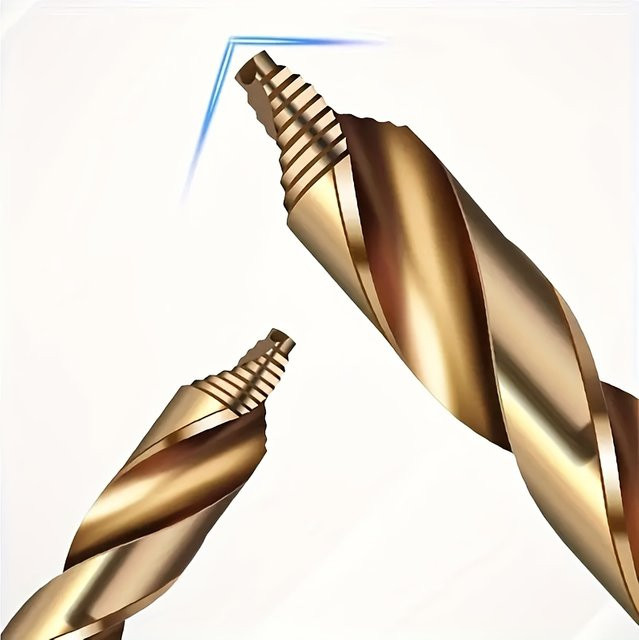 GUVONC 19-teiliges M35 Kobalt-Stufenbohrer-Set aus HSS-Cobalt in Gold für Edelstahl und Eisen, Durchmesser 1-10 mm - Bild 1